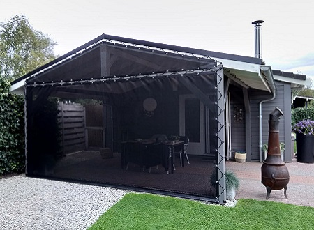 Windbreekgaas met band en zeilogen Windbreekgaas met band en zeilogen