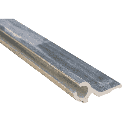 Aluminium kederprofiel / caravanrails zijgroef met vlag 7 mm lengte 2 meter