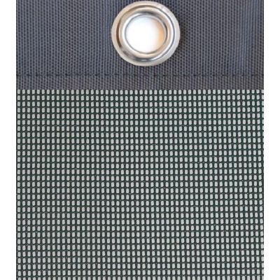 Windbreekgaas Pro Line PVC zwart met polyester band en zeilogen