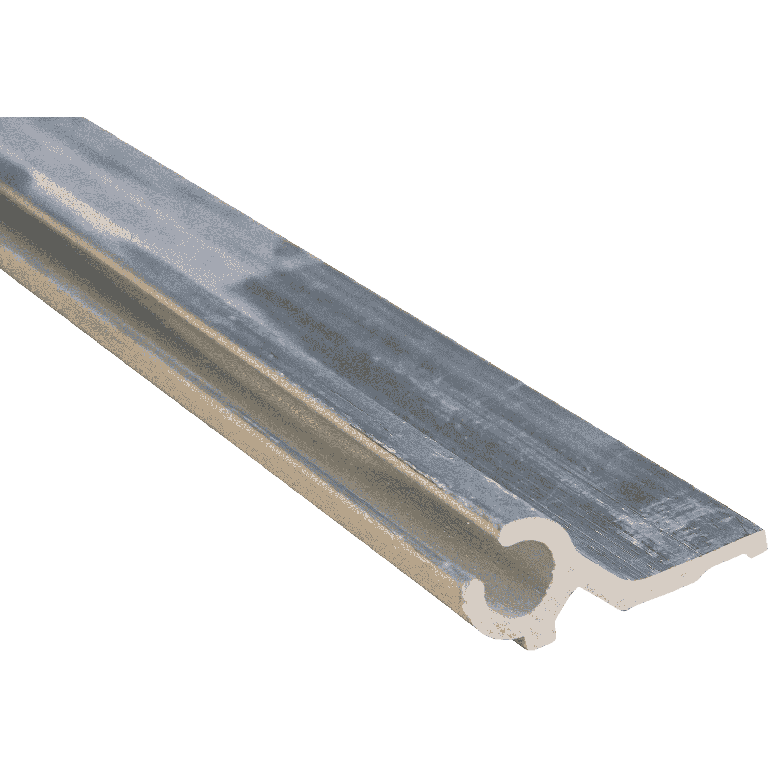 Aluminium kederprofiel / caravanrails zijgroef met vlag 7 mm lengte 2 meter