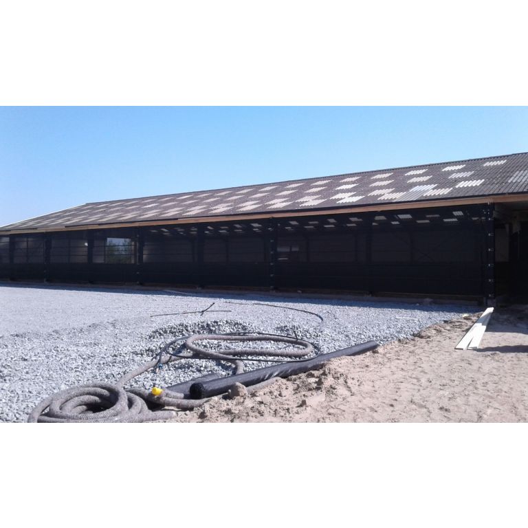 Windbreekgaas Pro Line PVC zwart, geweven Polyestergaasdoek met PVC coating