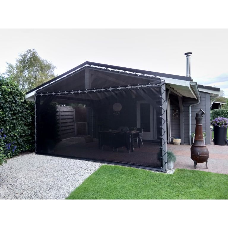 Windbreekgaas Pro Line PVC grijs met polyester band en zeilogen