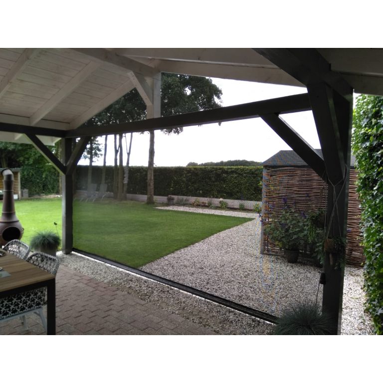 Windbreekgaas Pro Line PVC grijs met polyester band en zeilogen