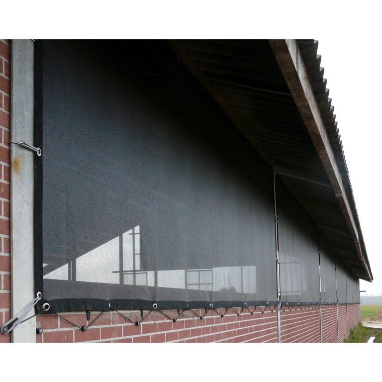 Windbreekgaas Pro Line PVC grijs met polyester band en zeilogen