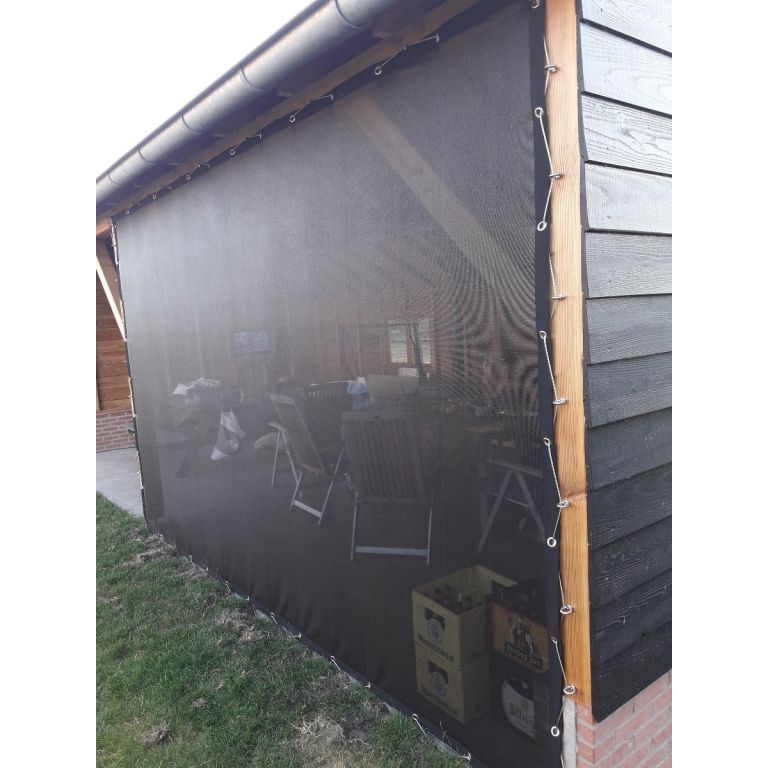 Windbreekgaas Pro Line PVC zwart, geweven Polyestergaasdoek met PVC coating